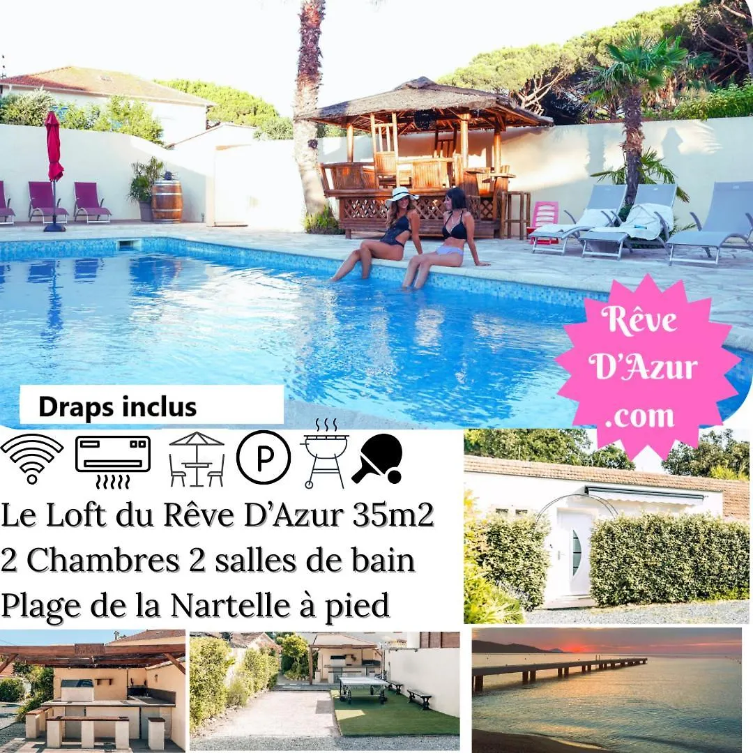 Reve D'Azur En Bord De Mer A La Nartelle Avec Piscine Dans La Residence, Terrasse, Bbq, 2 Chambres 2 Sdb Logement De 35M2 Draps Inclus Sainte-Maxime